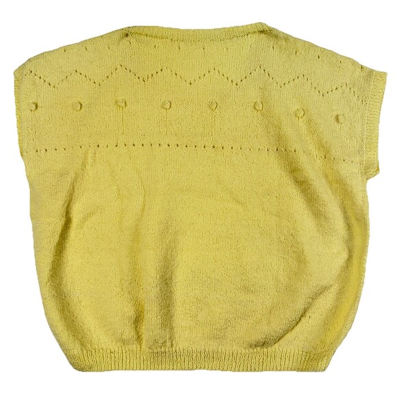 Handmade Yellow Knit Sweater Cottagecore Grandmacore Bobble Knit Vintage M - Picture 2 of 3